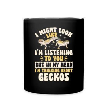 Leopard Gecko Reptile Pet Gecko - Full Colour Mug - black - Front