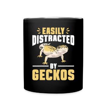 Leopard Gecko Reptile Pet Gecko - Full Colour Mug - black - Front