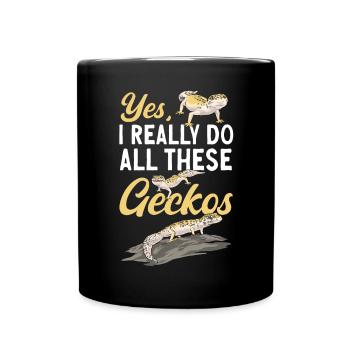 Leopard Gecko Reptile Pet Gecko - Full Colour Mug - black - Front
