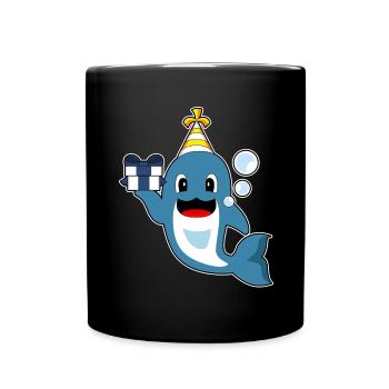 Chapeau de fête d’anniversaire dauphin - Mug uni - noir - Devant