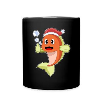 Chapeau de Noël Poisson Noël - Mug uni - noir - Devant