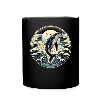 Baleine à bosse sauteuse baleine océan nuit tenue - Mug uni - noir - Devant