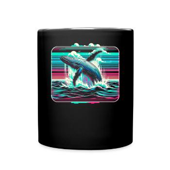 Baleine à bosse sauteuse baleine océan nuit tenue - Mug uni - noir - Devant