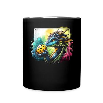Pickleball-Enthusiast, Drachenliebhaber, Paddelspo - Tasse einfarbig - Schwarz - Vorne