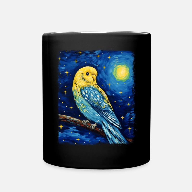 Perruche Perruche Perroquet Oiseau Étoile N - Mug uni - noir
