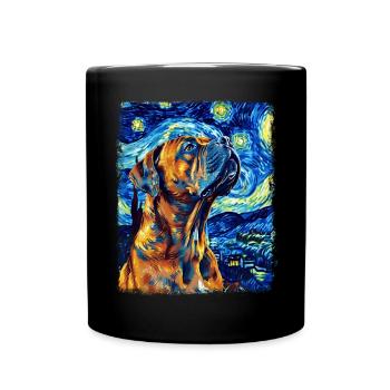 Cane Corso Dog Starry Night Painting - Full Colour Mug - black - Front
