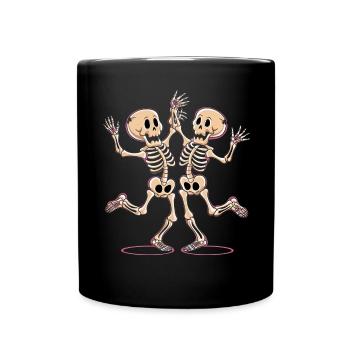 Fröhlicher Tanz Skelett Figuren - Tasse einfarbig - Schwarz - Vorne