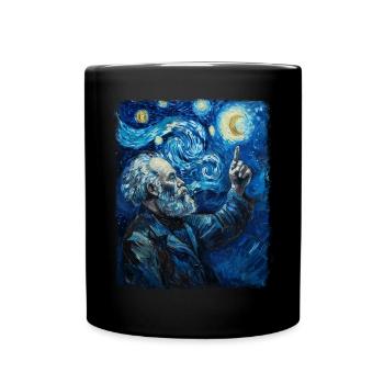 Karl Marx Kommunismus Kommunist Sternennacht Gemäl - Tasse einfarbig - Schwarz - Vorne