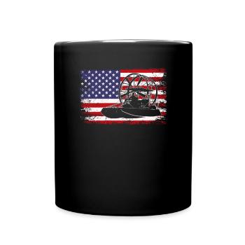 airboat american flag - Tasse einfarbig - Schwarz - Vorne
