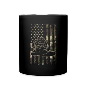 airboat american flag - Tasse einfarbig - Schwarz - Vorne