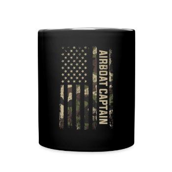 airboat american flag - Tasse einfarbig - Schwarz - Vorne