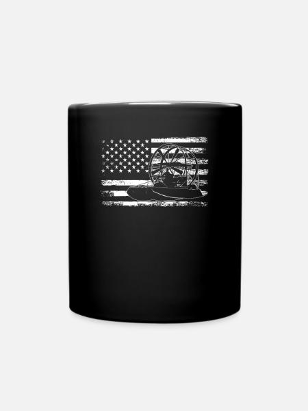 airboat american flag - Tasse einfarbig - Schwarz
