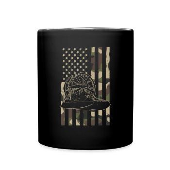 airboat american flag - Tasse einfarbig - Schwarz - Vorne
