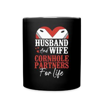 Cornhole Team Bean Bag Player - Tasse einfarbig - Schwarz - Vorne