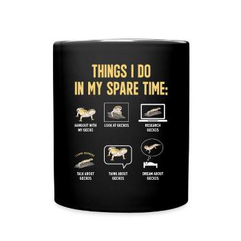 Leopard Gecko Reptile Pet Gecko - Full Colour Mug - black - Front