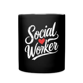 Social Worker Herz Sozialarbeit Liebe - Tasse einfarbig - Schwarz - Vorne