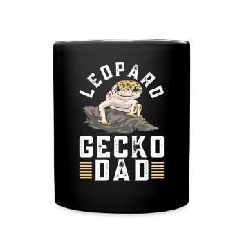 Leopardgecko Reptil Haustier Gecko - Tasse einfarbig - Schwarz - Vorne