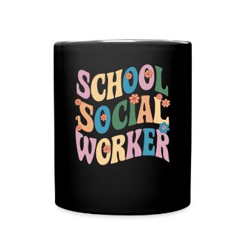 Schulsozialarbeiter Blumen Design - Tasse einfarbig - Schwarz - Vorne