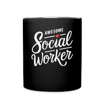 Awesome Social Worker Social Work Heart - Full Colour Mug - black - Front