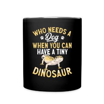 Leopardgecko Reptil Haustier Gecko - Tasse einfarbig - Schwarz - Vorne