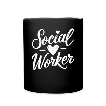 Social Worker Herz Social Work Liebe - Tasse einfarbig - Schwarz - Vorne