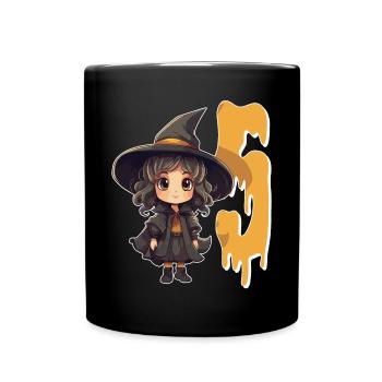 Witch Birthday Costume – Five Years - Full Colour Mug - black - Front