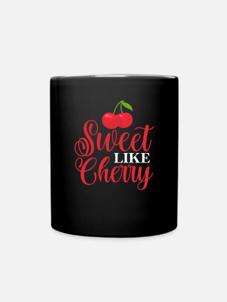 Kirsche Kirschbaum Kirschblüte Frucht Geschenk - Tasse einfarbig - Schwarz