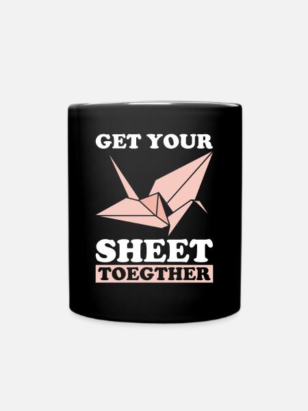 Origami Master Paper Folding Paper Crane Japan - Full Colour Mug - black