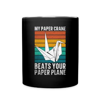 Origami Master Papier Falten Papierkranich Japan - Tasse einfarbig - Schwarz - Vorne