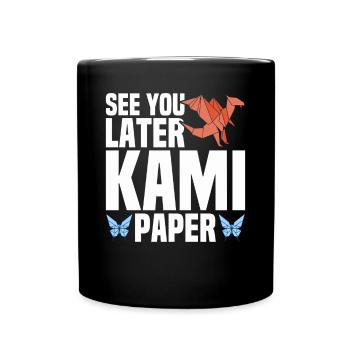 Origami Master Papier Falten Papierkranich Japan - Tasse einfarbig - Schwarz - Vorne