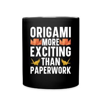 Origami Master Papier Falten Papierkranich Japan - Tasse einfarbig - Schwarz - Vorne