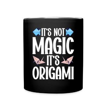 Origami Master Papier Falten Papierkranich Japan - Tasse einfarbig - Schwarz - Vorne