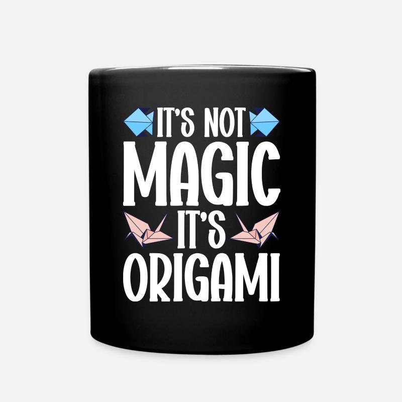 Origami Master Paper Folding Paper Crane Japan - Full Colour Mug - black