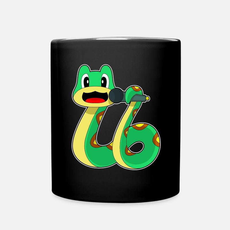 Schlange Sänger Mikrofon Musik - Tasse einfarbig - Schwarz