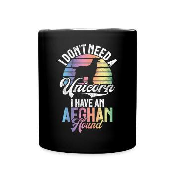 Afghan Hound Gifts - Tasse einfarbig - Schwarz - Vorne