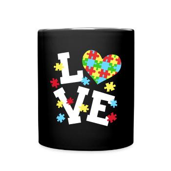 Autismus Bewusstsein - Tasse einfarbig - Schwarz - Vorne