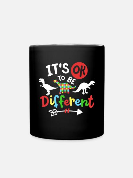 Autismus Dinosaurier - Tasse einfarbig - Schwarz