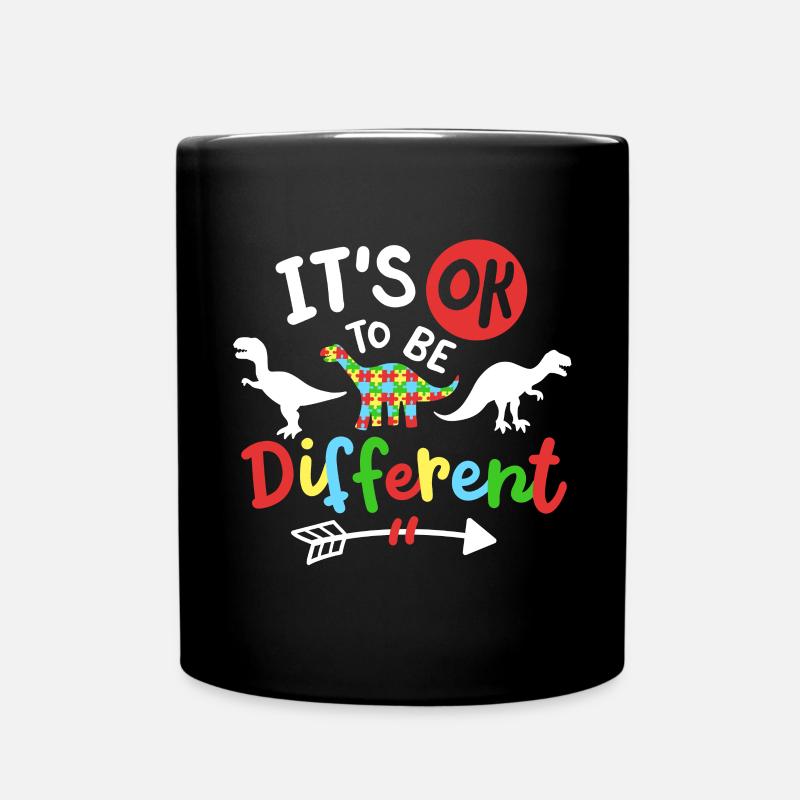 Autismus Dinosaurier - Tasse einfarbig - Schwarz