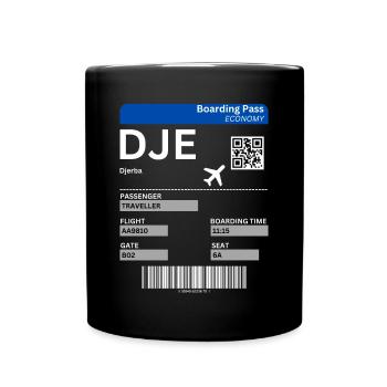 Djerba Boarding Pass Urlaub Tunesien Idee - Tasse einfarbig - Schwarz - Vorne