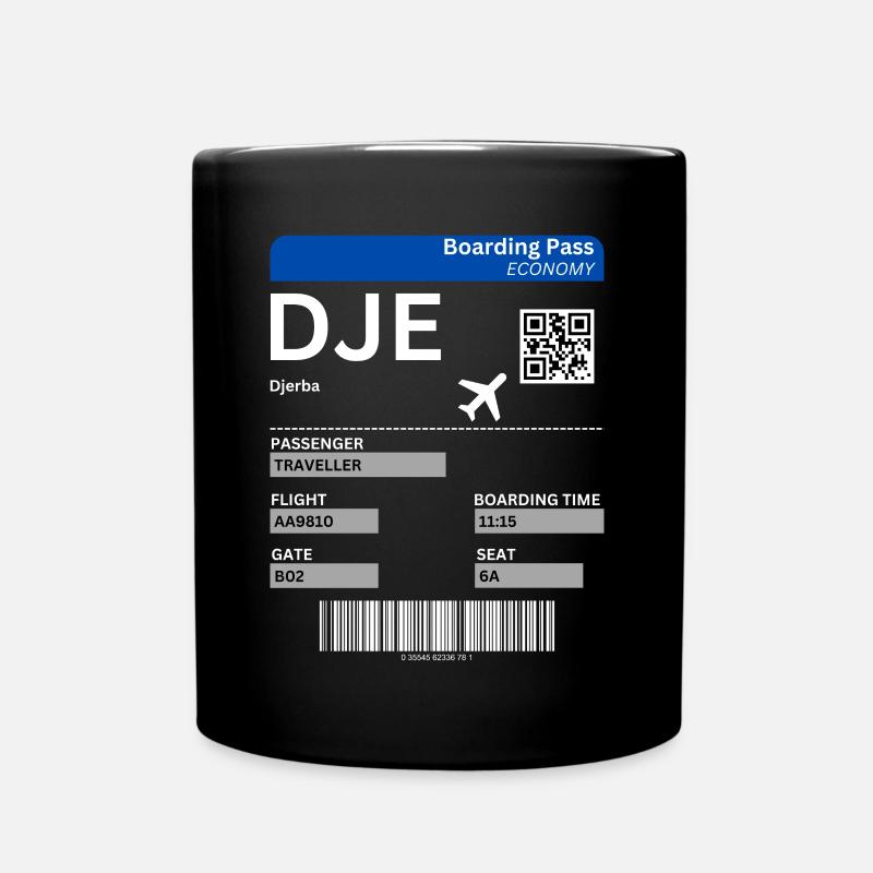 Djerba Boarding Pass Urlaub Tunesien Idee - Tasse einfarbig - Schwarz