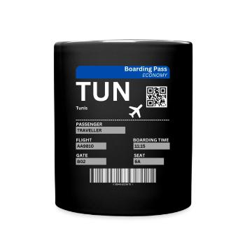 Tunis Boarding Pass Holiday Tunisia Idea - Full Colour Mug - black - Front