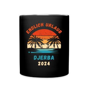 Djerba Urlaub 2024 Tunesien Urlaubsreise Idee - Tasse einfarbig - Schwarz - Vorne