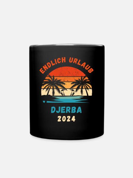 Djerba Urlaub 2024 Tunesien Urlaubsreise Idee - Tasse einfarbig - Schwarz