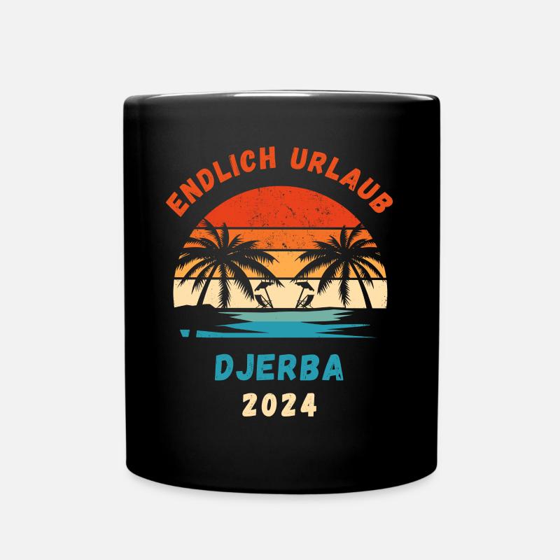 Djerba Urlaub 2024 Tunesien Urlaubsreise Idee - Tasse einfarbig - Schwarz