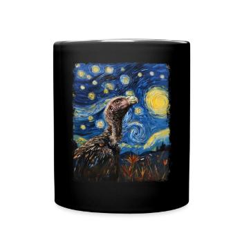 Vulture Bird Starry Night Painting - Full Colour Mug - black - Front