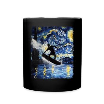 Wakeboarding Wakeboard Wakeboarder Starry Night Ma - Mug uni - noir - Devant