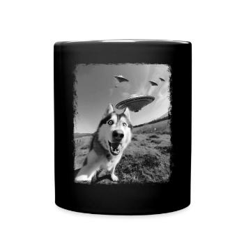 Alaskan Malamute Chien OVNI Alien Alien Sel - Mug uni - noir - Devant
