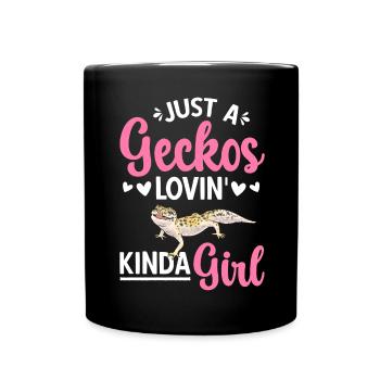 Leopard Gecko Reptile Pet Gecko - Full Colour Mug - black - Front