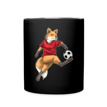 Fuchs Fußballspieler Fußball Sport - Tasse einfarbig - Schwarz - Vorne