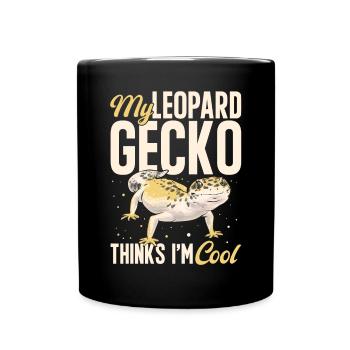 Leopard Gecko Reptile Pet Gecko - Full Colour Mug - black - Front